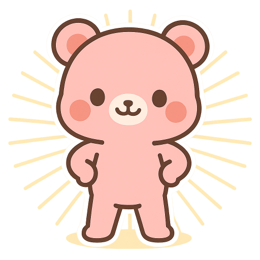 極簡Q版叉腰吉祥物少女