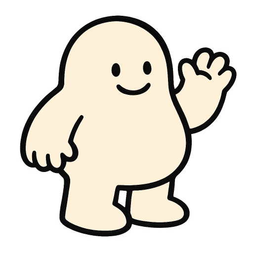 圓潤友善吉祥物線條全身像