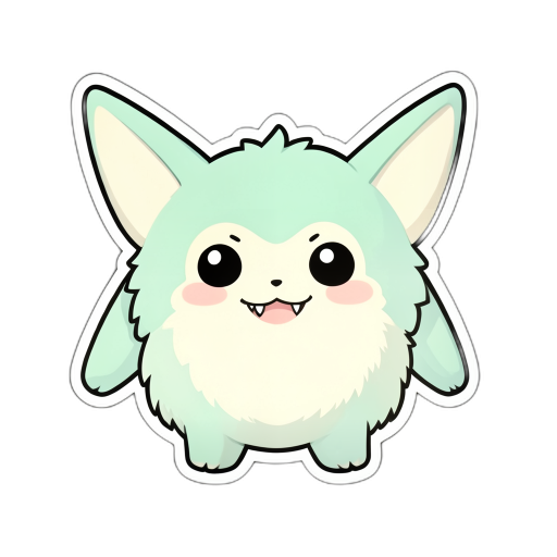 絨毛長耳怪獸俏皮表情