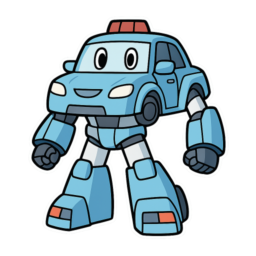 極簡柔和車形機器人吉祥物