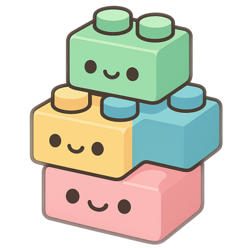 糖果色可愛積木貼紙風