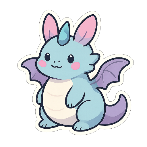 柔和色調夢幻萌獸夥伴貼紙