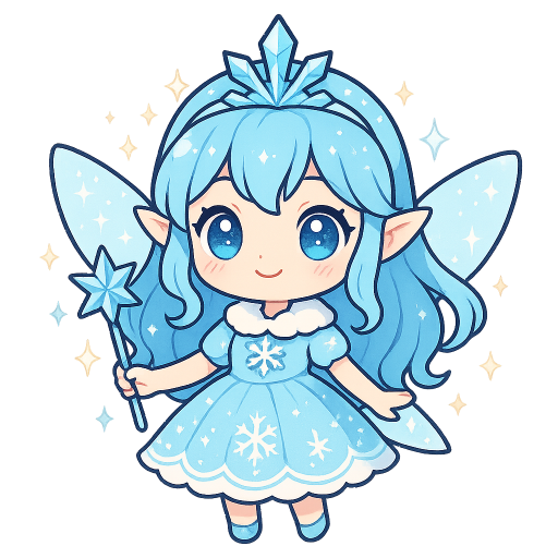 冰雪夢幻可愛手繪小精靈