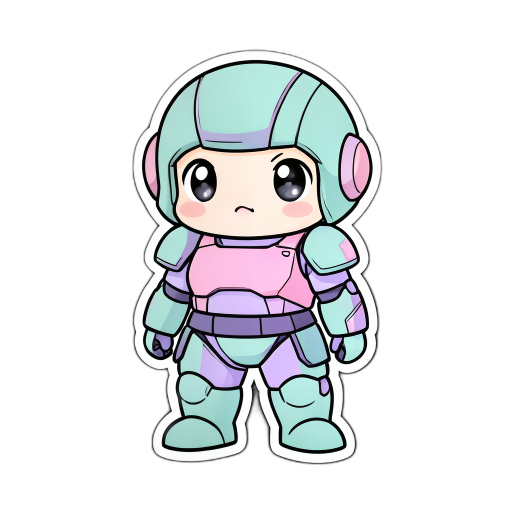 扁平風格未來裝甲英雄