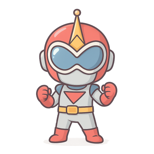 復古太空特攝可愛迷你英雄向量風